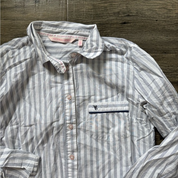 Victoria's Secret Blue and White Striped Pajama Dress - Picture 2 of 2